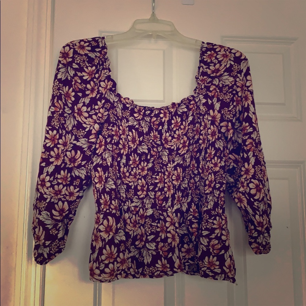 a brown blouse